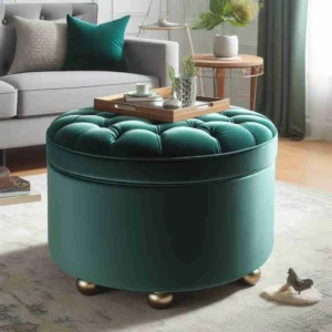 Velvet Storage Ottoman: Stylish Seating & Storage Solution